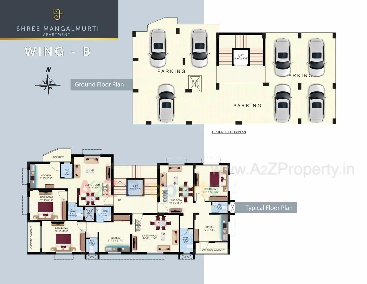Layout of real estate project Shree Mangal Murty Apartment located at Chala, Valsad, Gujarat