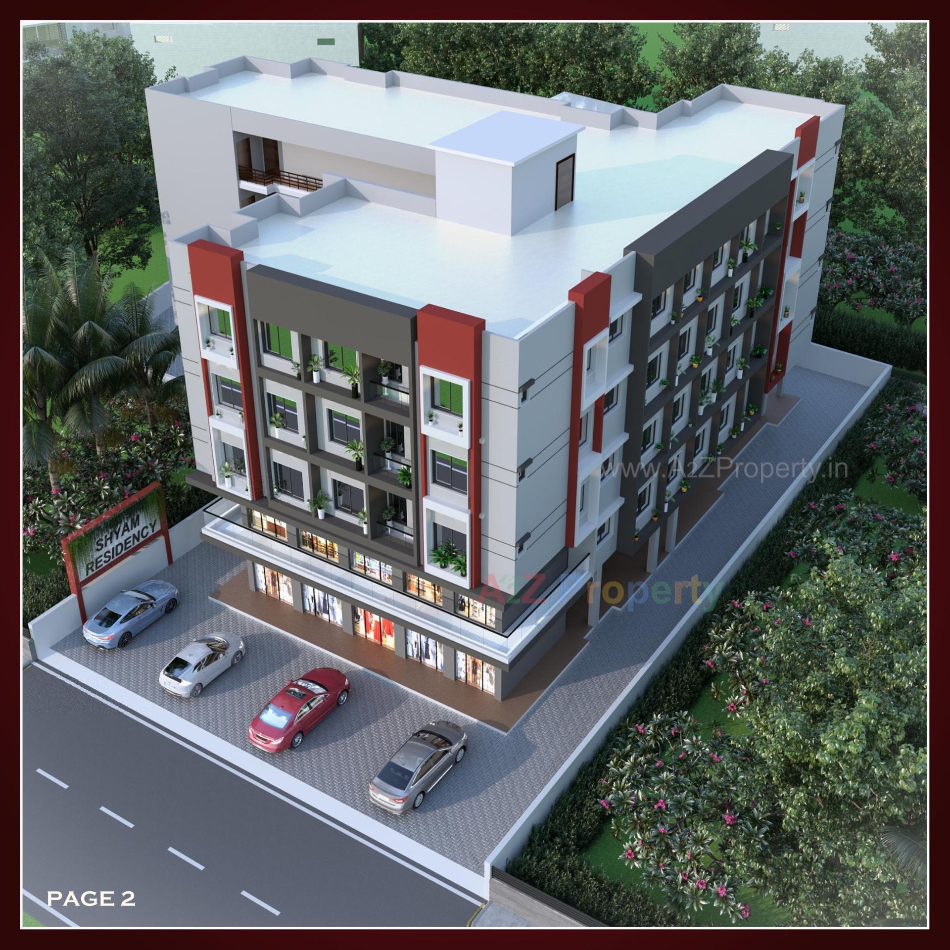 3D Elevation of real estate project Shyam Residency located at Pardi, Valsad, Gujarat