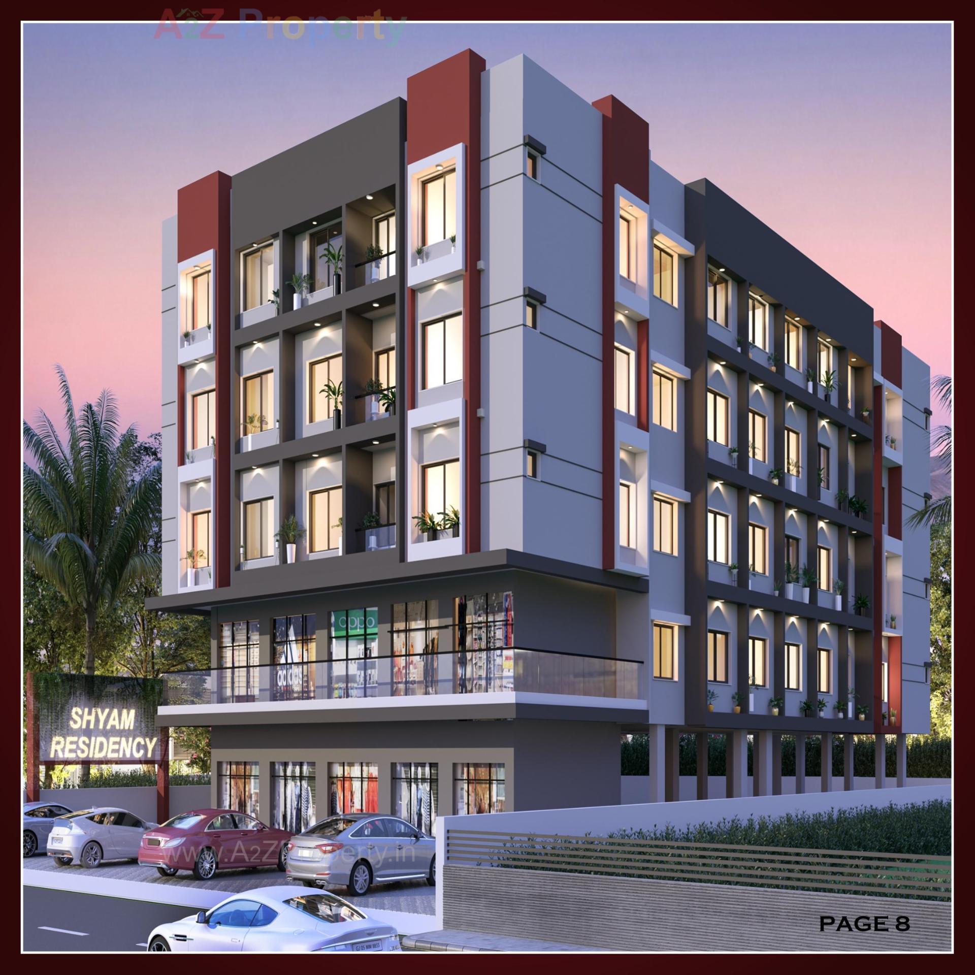3D Elevation of real estate project Shyam Residency located at Pardi, Valsad, Gujarat