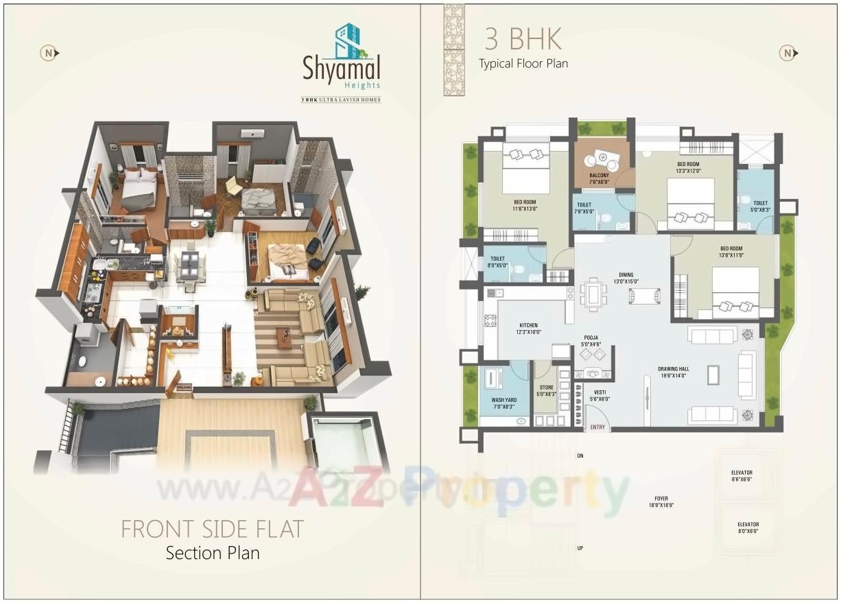 Layout of real estate project Shyamal Heights located at Abrama, Valsad, Gujarat