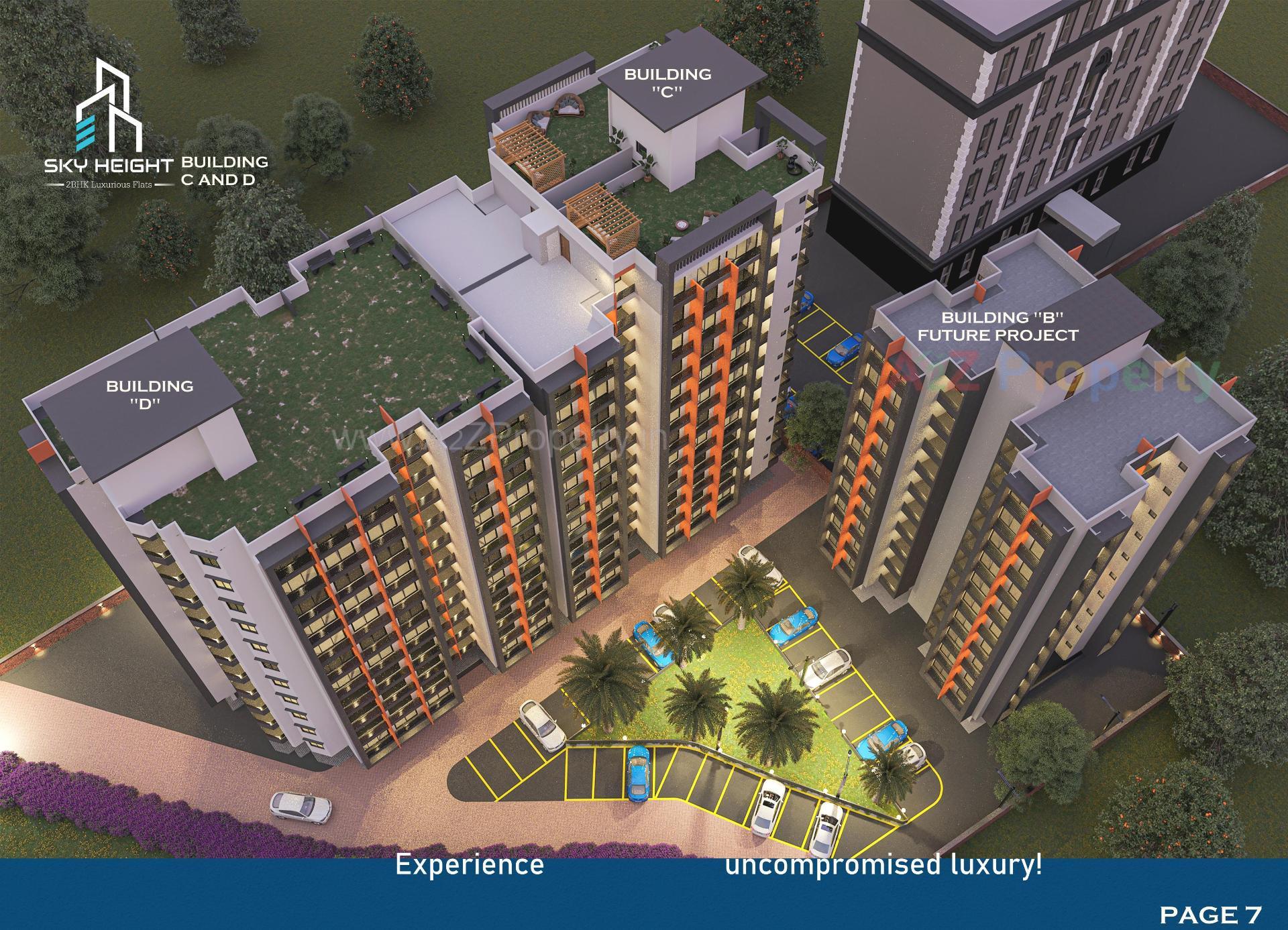 3D Elevation of real estate project Sky Height located at Vapi, Valsad, Gujarat