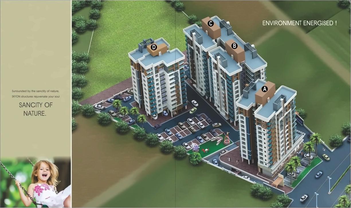 3D Elevation of real estate project Skyon Heights located at Dungra, Valsad, Gujarat
