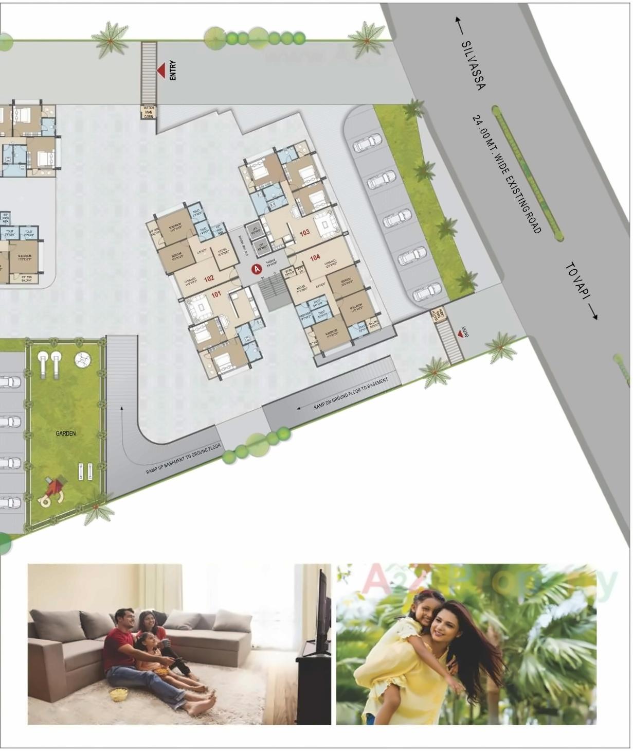 Layout of real estate project Skyon Heights located at Dungra, Valsad, Gujarat