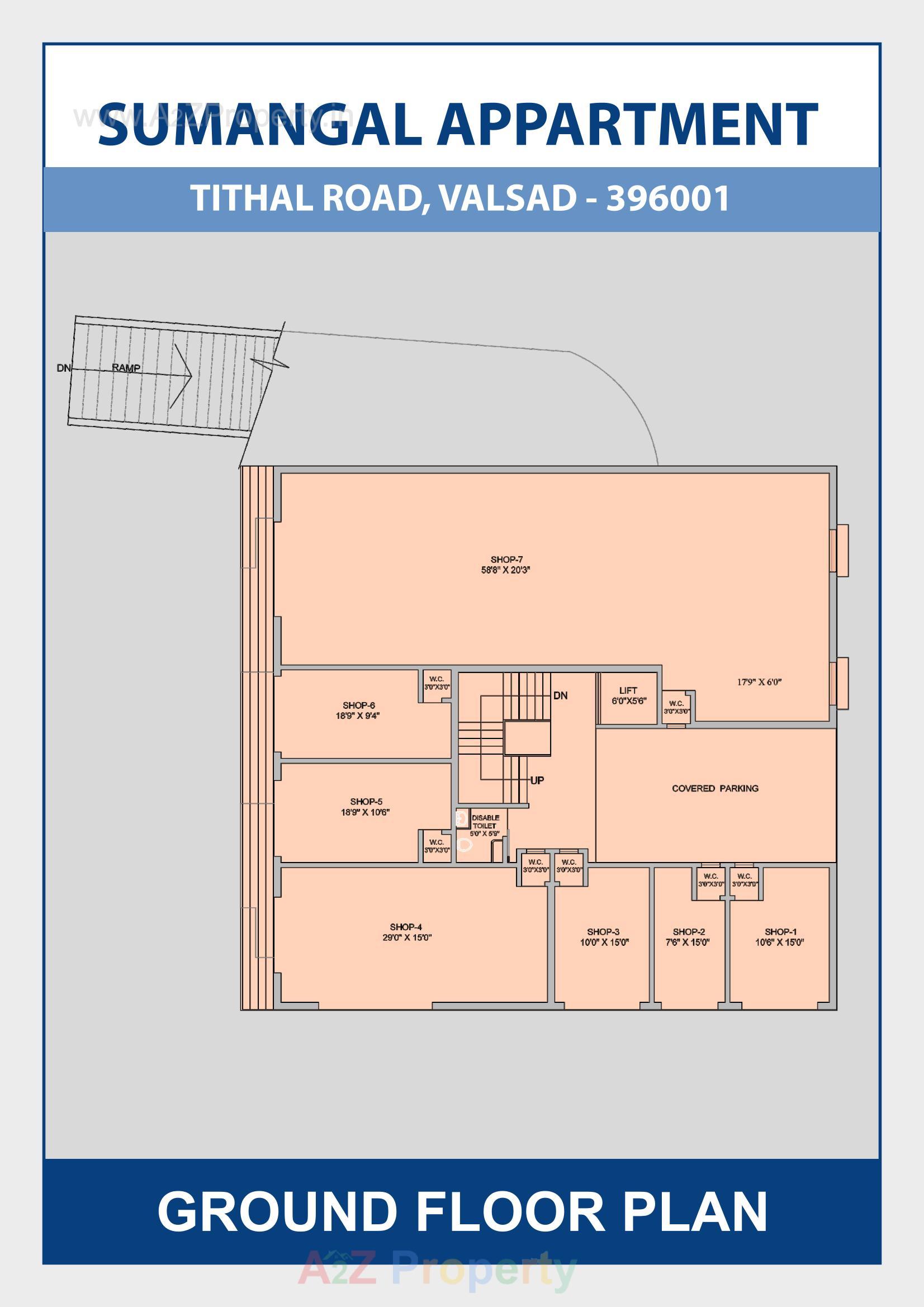 Layout of real estate project Sumangal Appartment located at City, Valsad, Gujarat