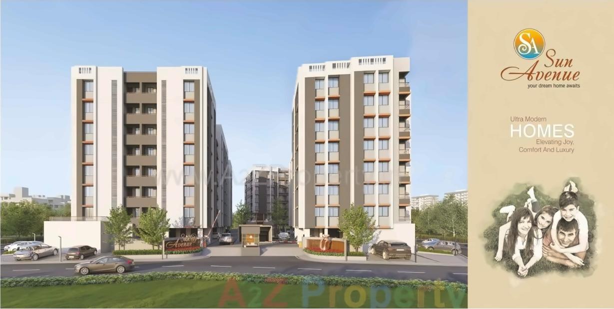 3D Elevation of real estate project Sun Avenue Residency located at Vapi, Valsad, Gujarat