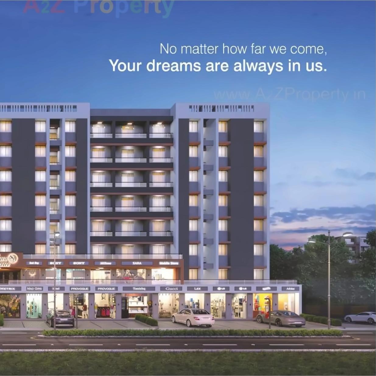 3D Elevation of real estate project Sun Avenue Residency located at Vapi, Valsad, Gujarat