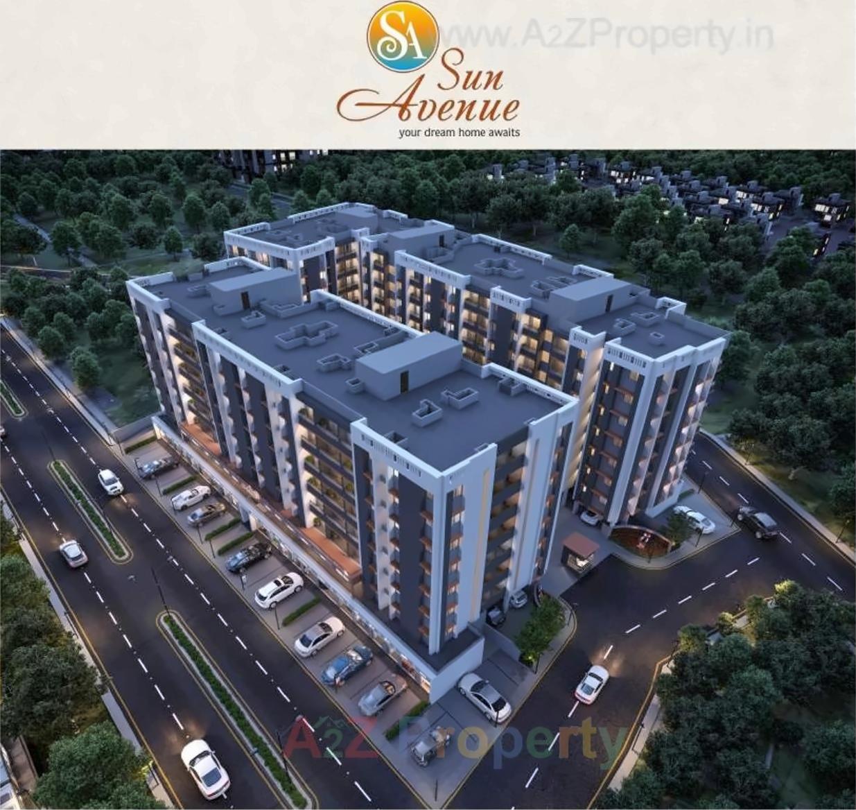 3D Elevation of real estate project Sun Avenue Residency located at Vapi, Valsad, Gujarat