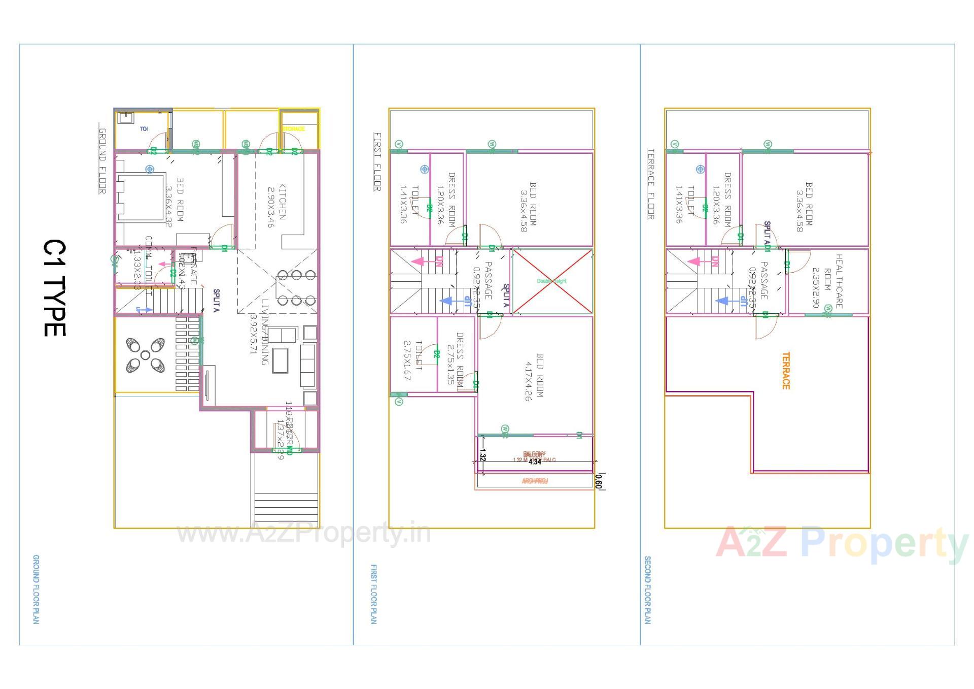 Layout of real estate project Sun Flora located at Chala, Valsad, Gujarat