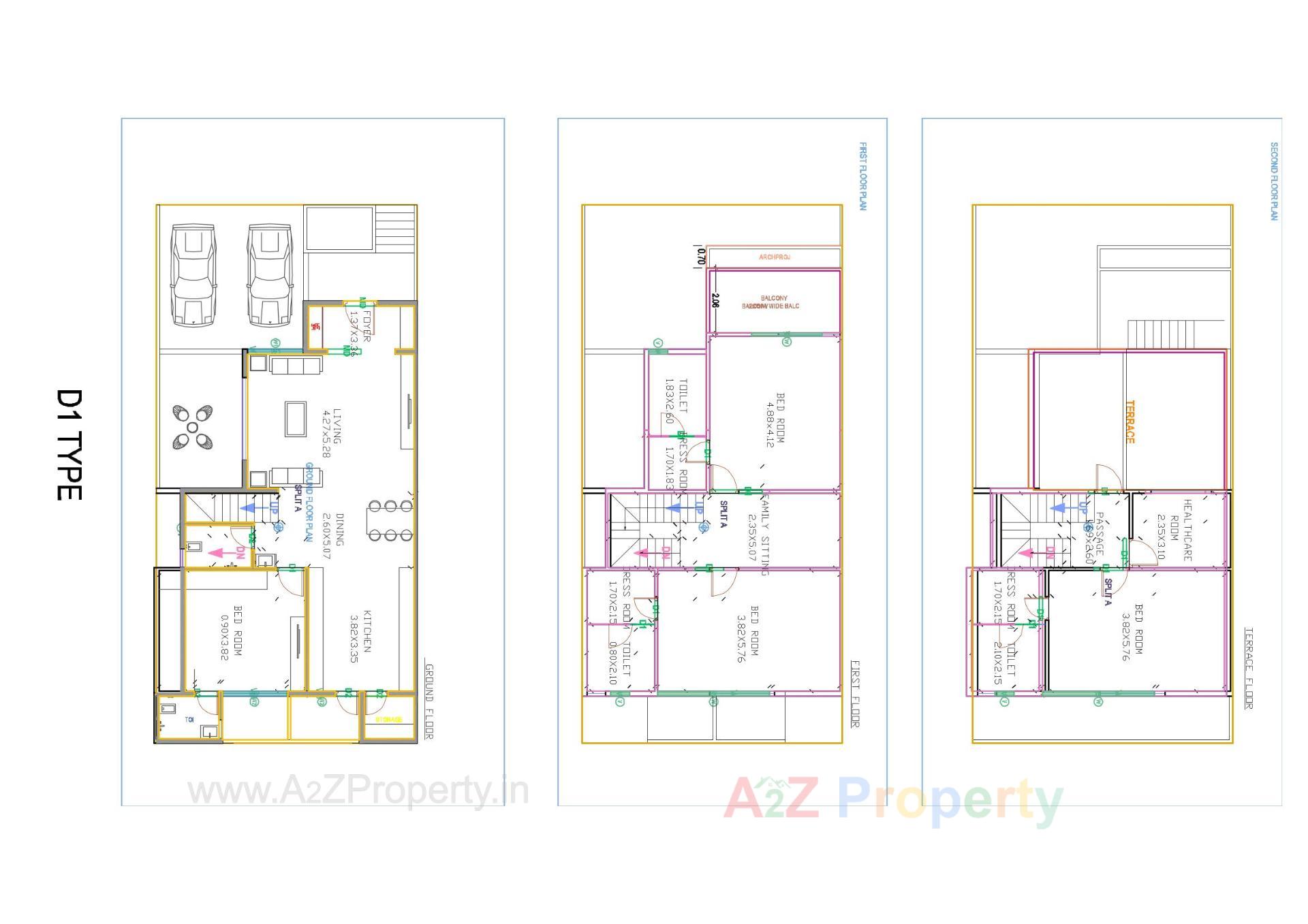 Layout of real estate project Sun Flora located at Chala, Valsad, Gujarat