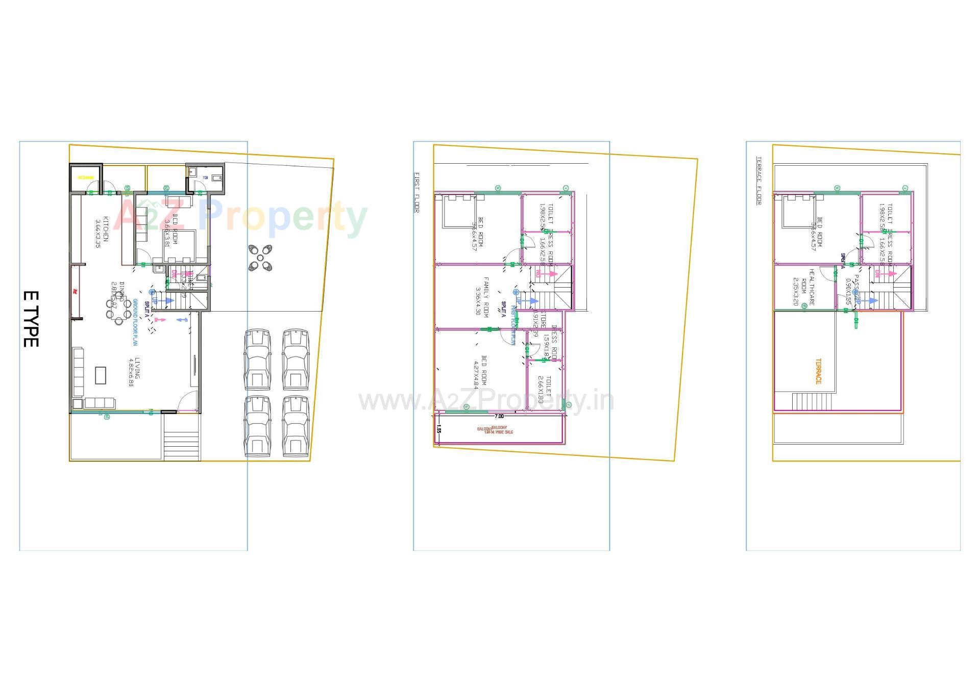 Layout of real estate project Sun Flora located at Chala, Valsad, Gujarat