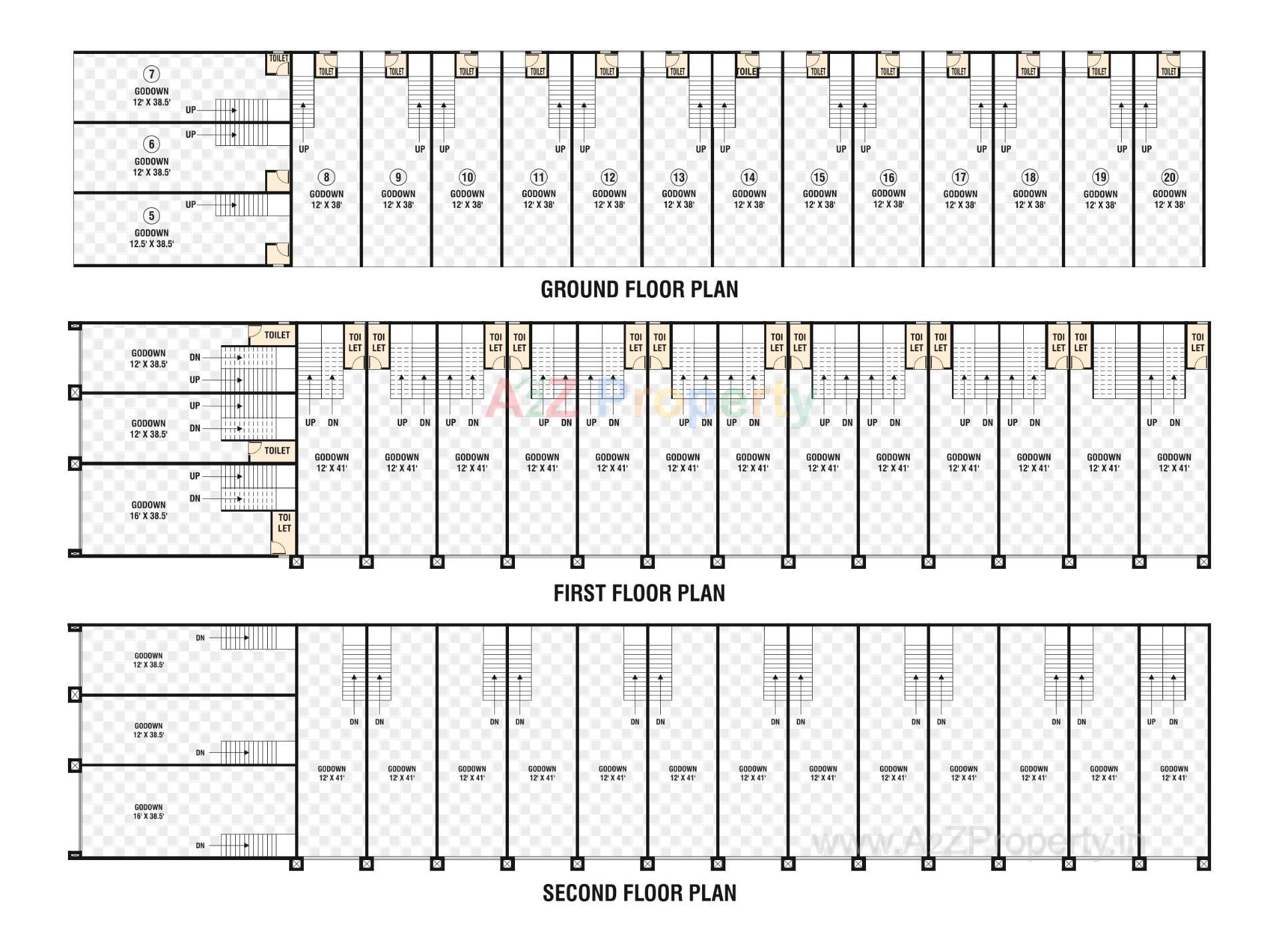 Layout of real estate project Sun Market located at Vapi, Valsad, Gujarat