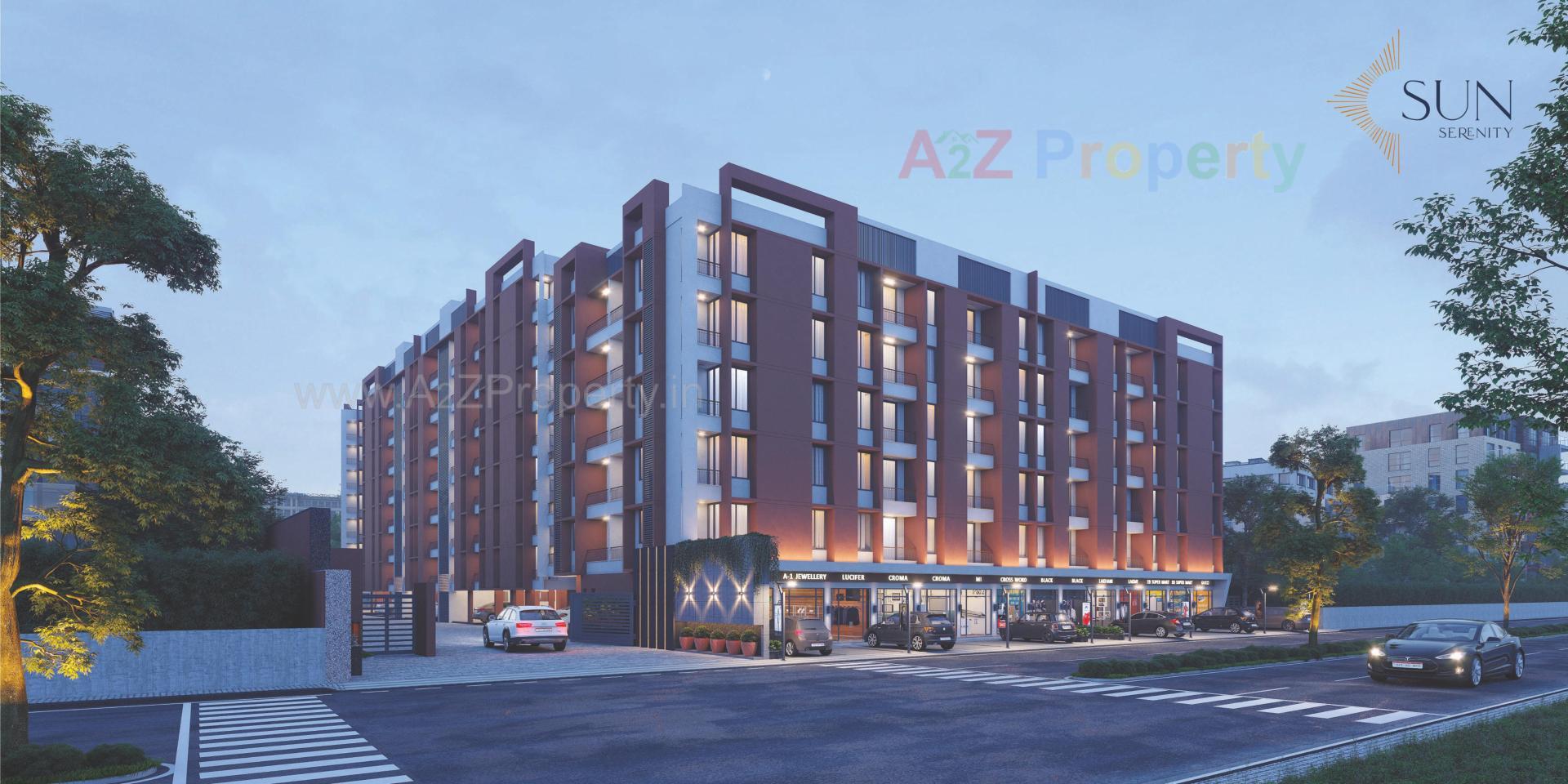 3D Elevation of real estate project Sun Serenity located at Dungra, Valsad, Gujarat