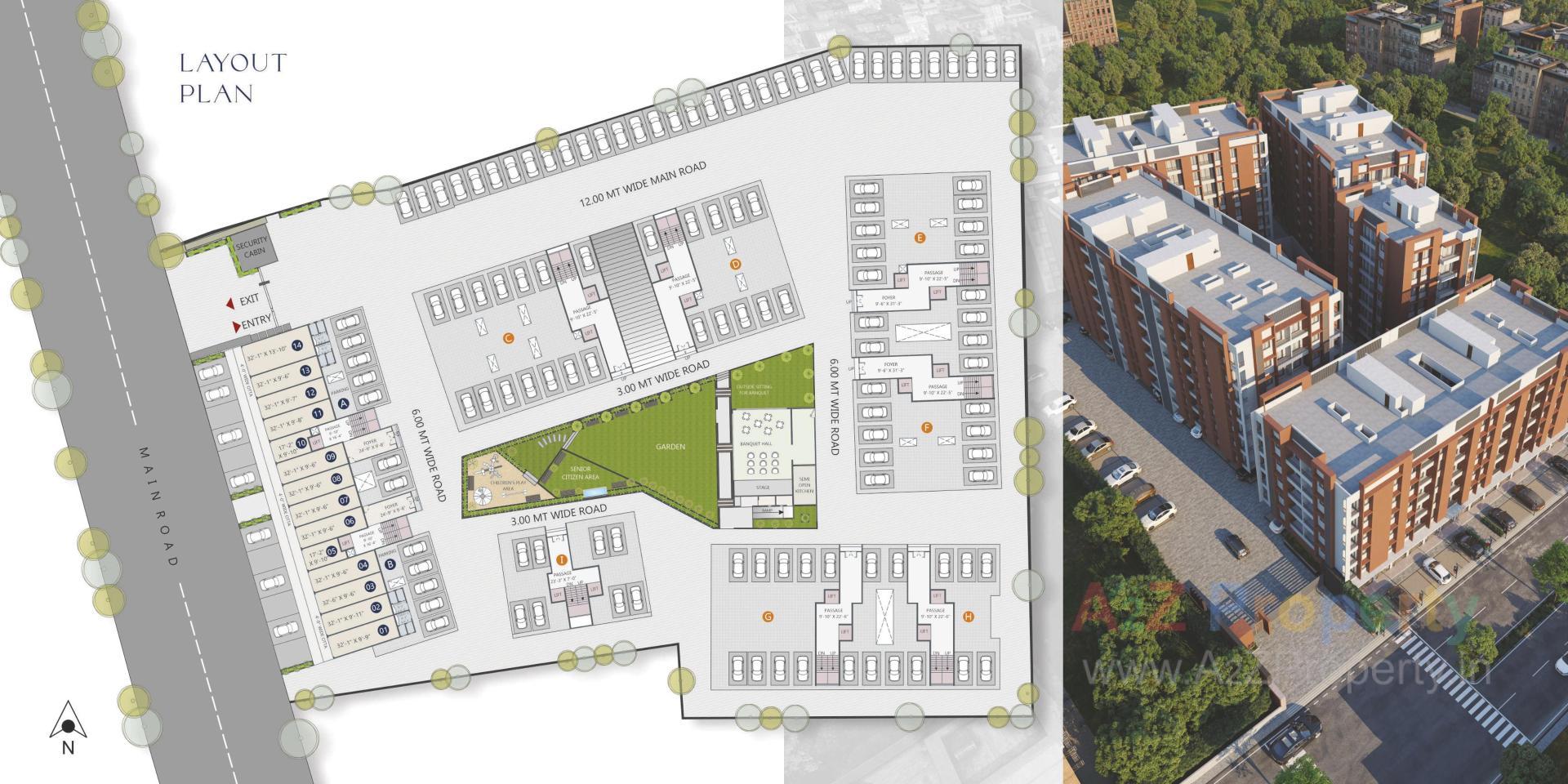 Layout of real estate project Sun Serenity located at Dungra, Valsad, Gujarat