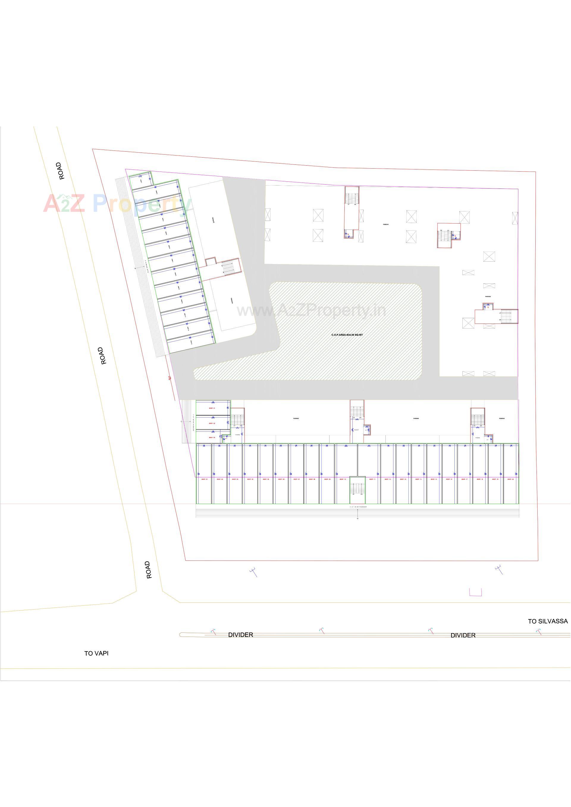 Layout of real estate project Sun Signature located at Dungra, Valsad, Gujarat