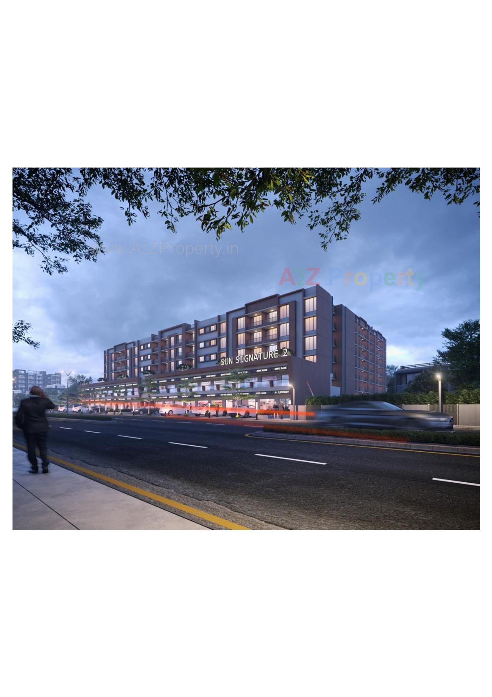 3D Elevation of real estate project Sun Signature located at Dungra, Valsad, Gujarat