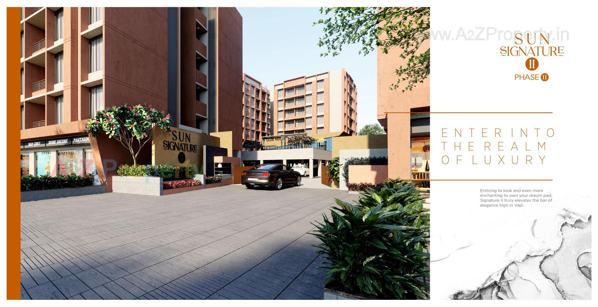 3D Elevation of real estate project Sun Signature located at Dungra, Valsad, Gujarat