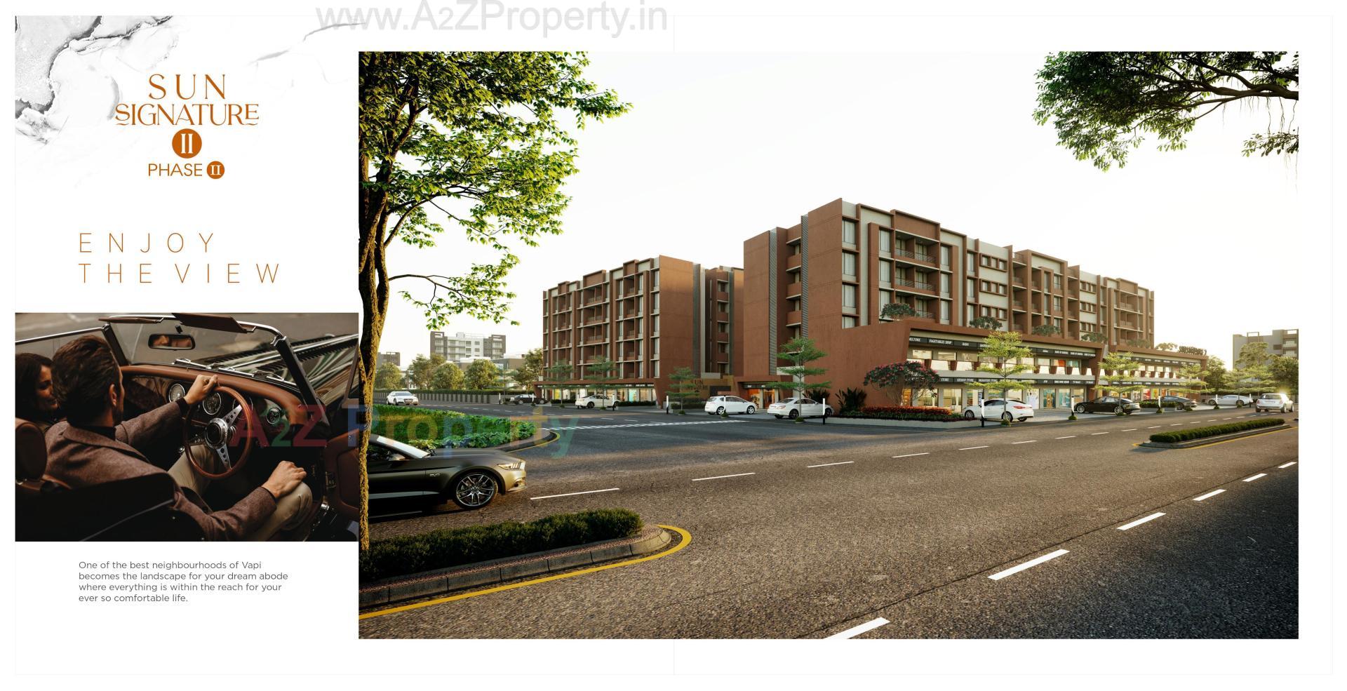 3D Elevation of real estate project Sun Signature located at Dungra, Valsad, Gujarat