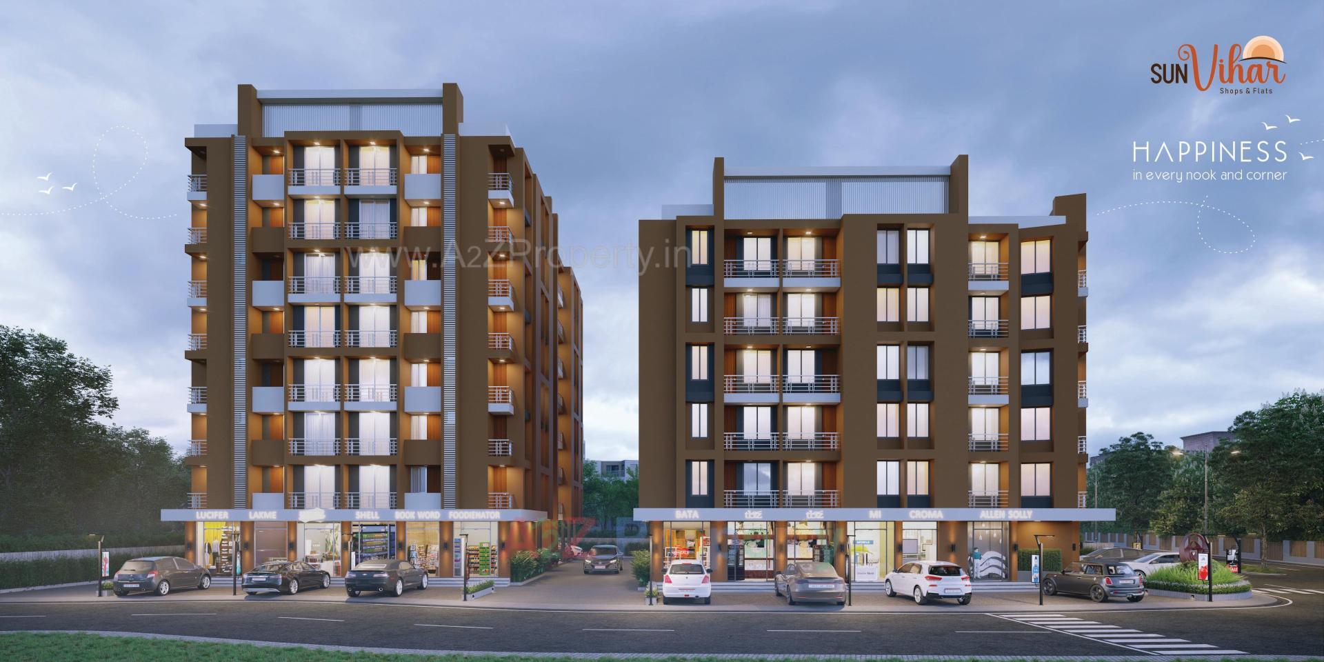 3D Elevation of real estate project Sun Vihar located at Vapi, Valsad, Gujarat