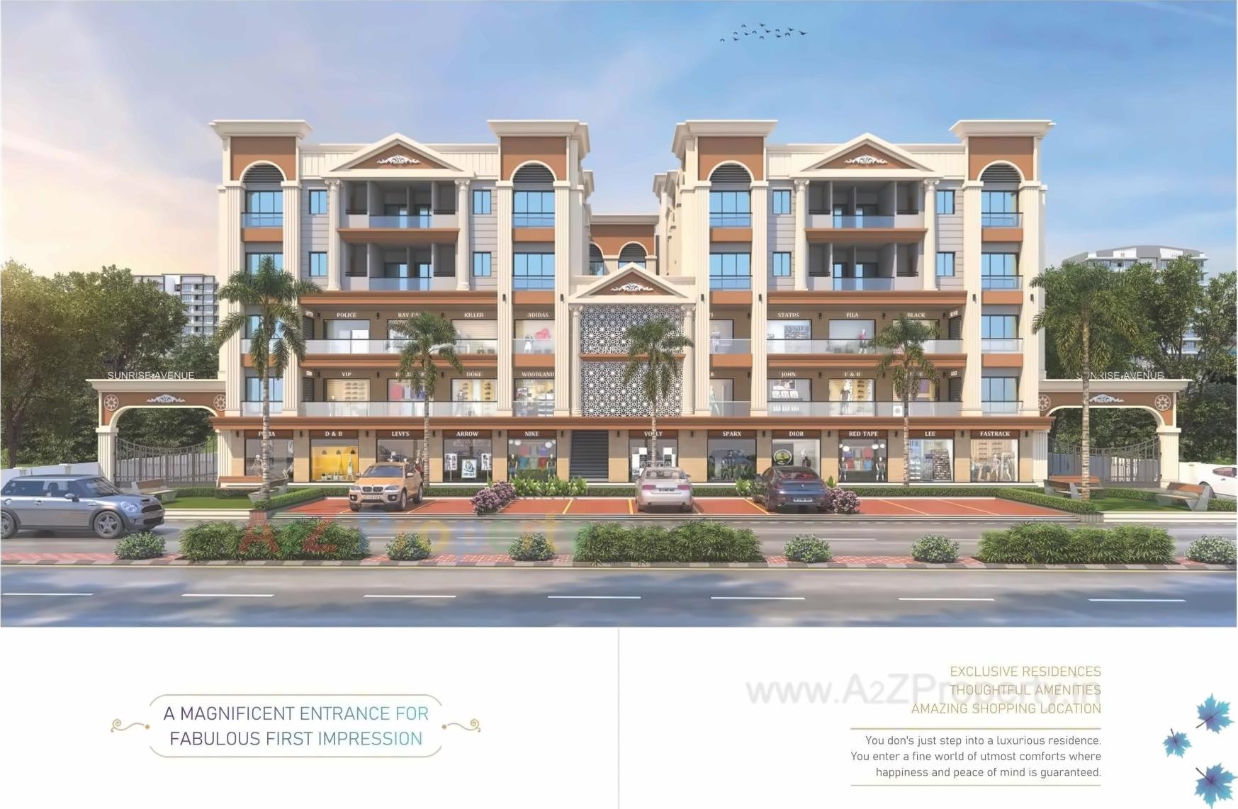 3D Elevation of real estate project Sunrise Avenue located at Vapi, Valsad, Gujarat