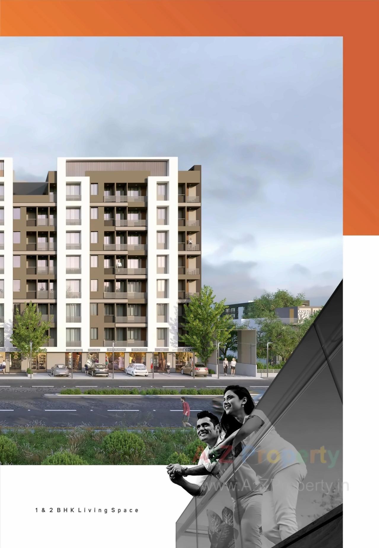 3D Elevation of real estate project Surya Darshan Heights located at Vapi, Valsad, Gujarat