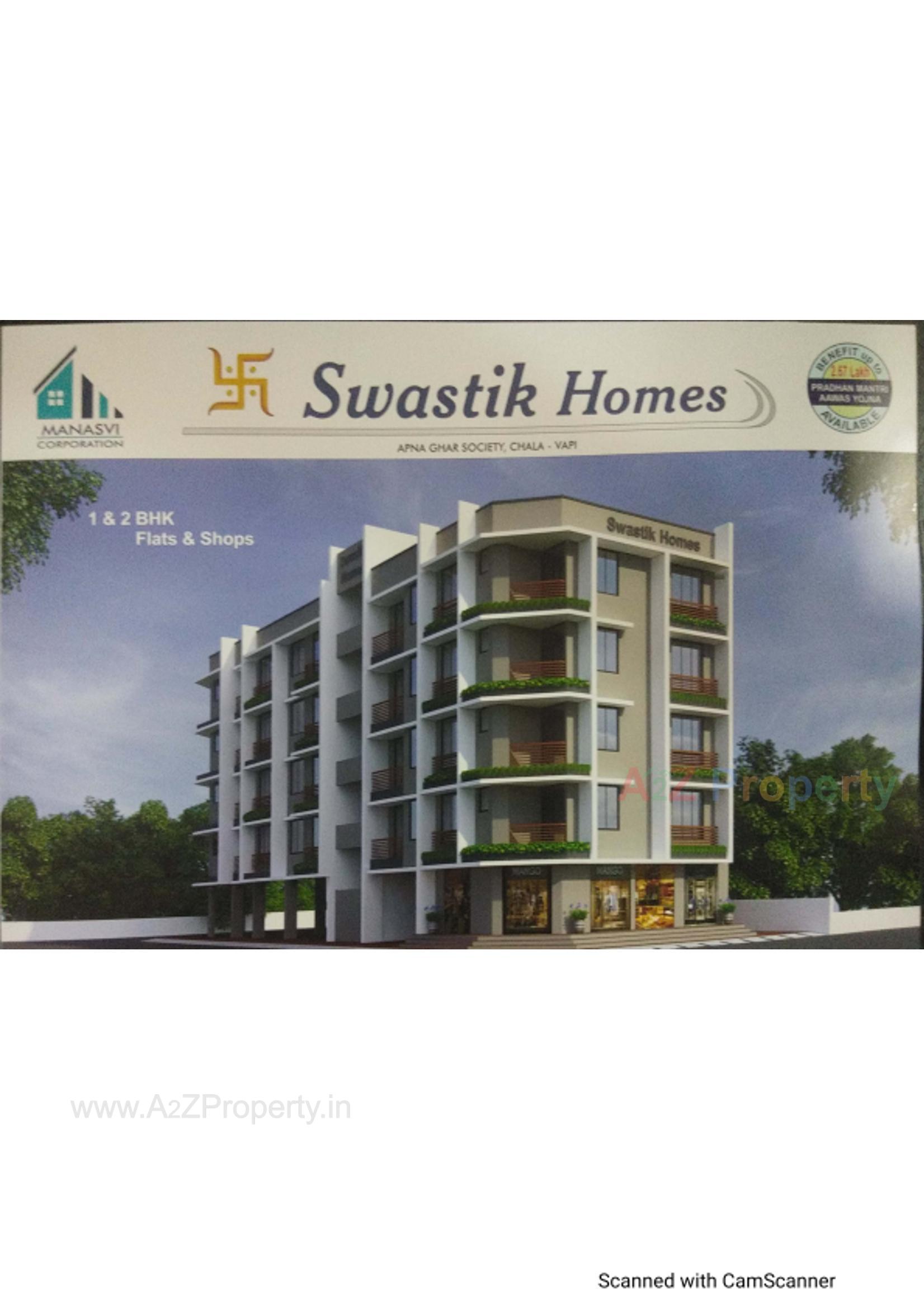 3D Elevation of real estate project Swastik Homes located at Challa, Valsad, Gujarat
