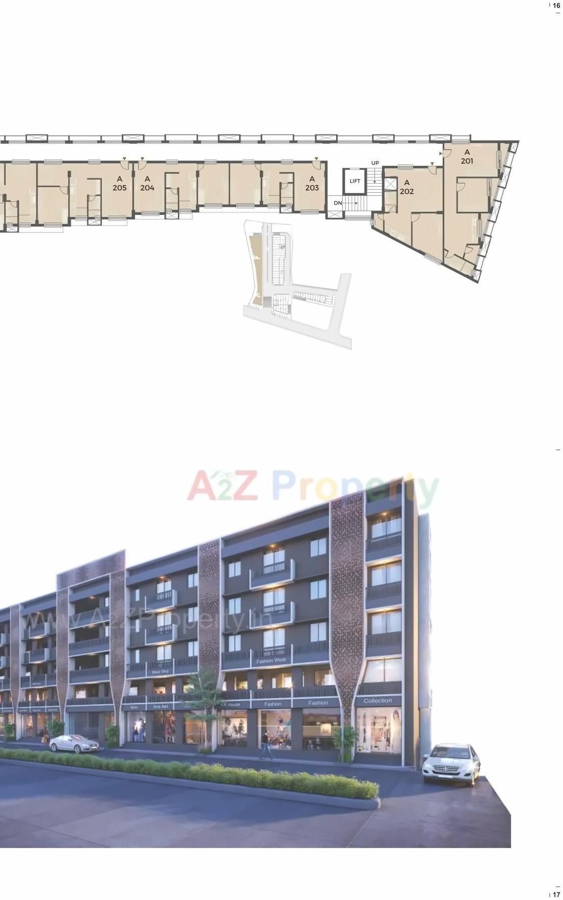 3D Elevation of real estate project The Central Home   Retails located at Vapi, Valsad, Gujarat