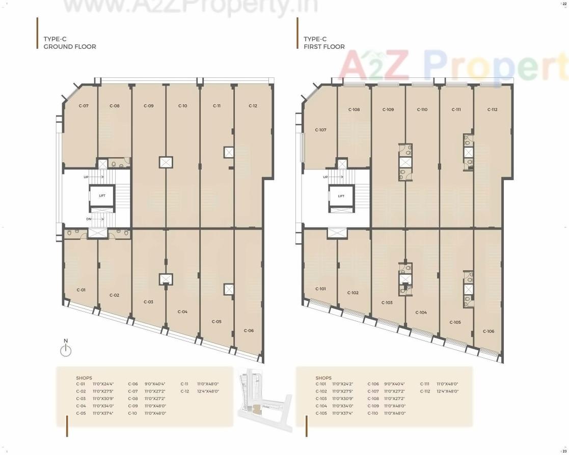 Layout of real estate project The Central Home   Retails located at Vapi, Valsad, Gujarat