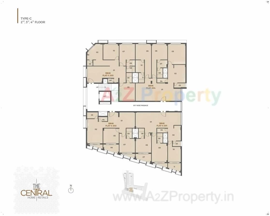 Layout of real estate project The Central Home   Retails located at Vapi, Valsad, Gujarat