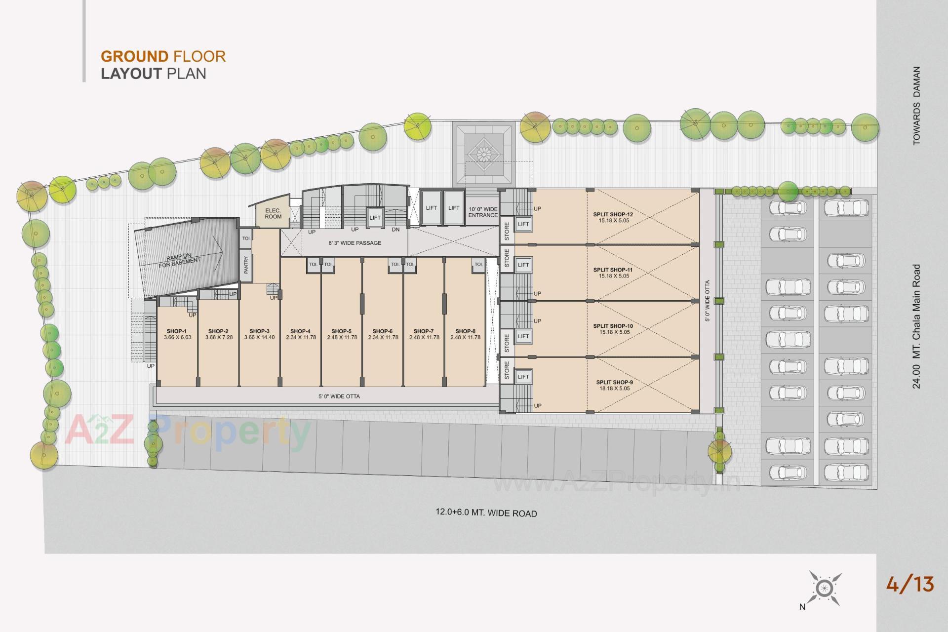 Layout of real estate project The Gateway located at Chala, Valsad, Gujarat