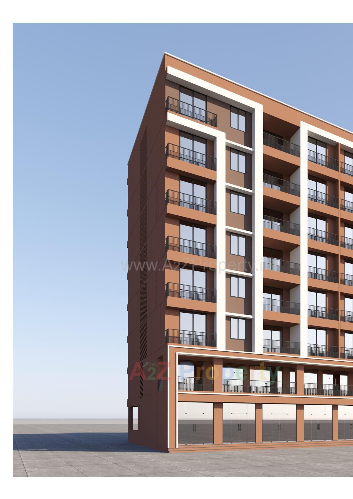 3D Elevation of real estate project The Iconic located at Chala, Valsad, Gujarat