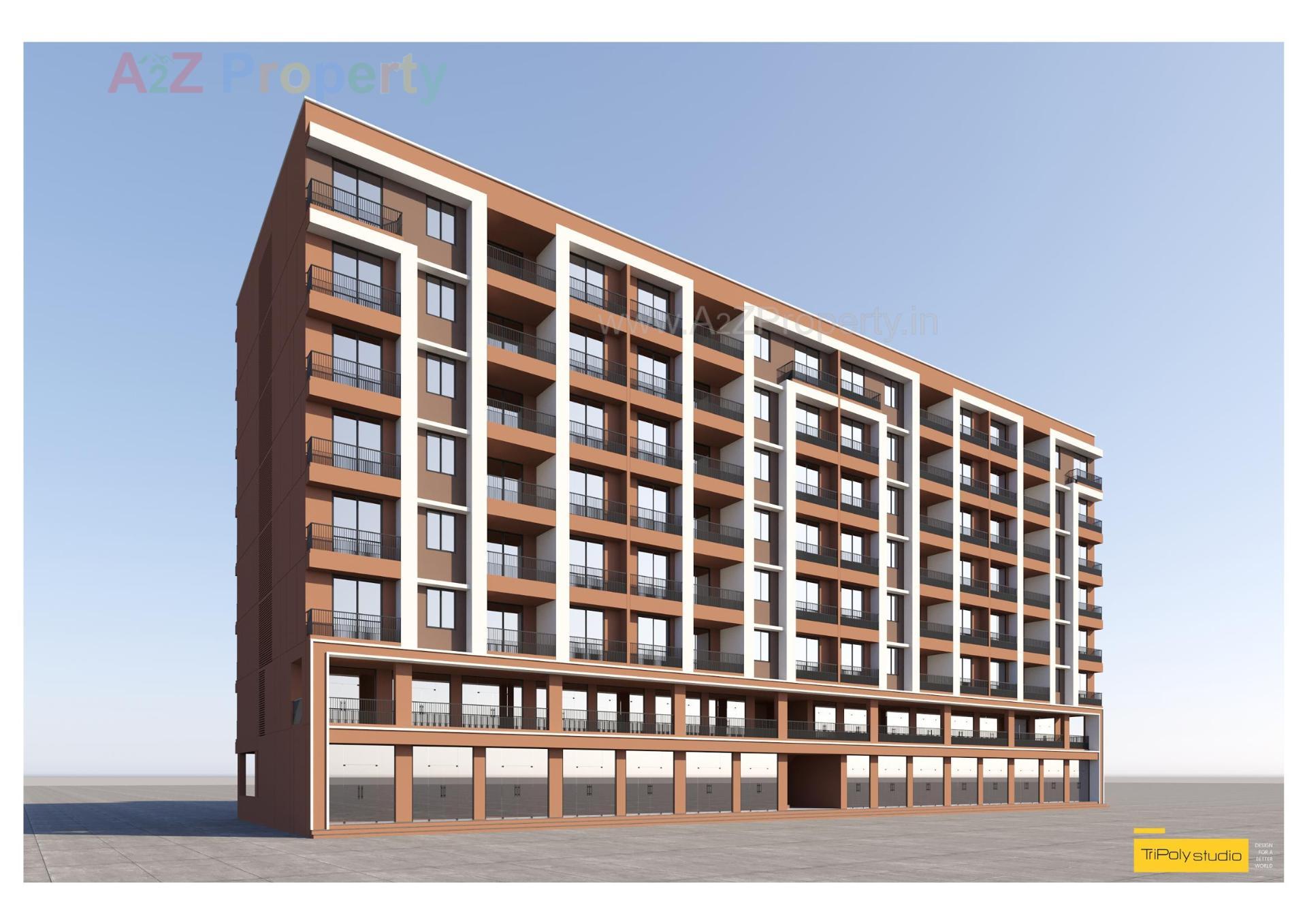 3D Elevation of real estate project The Iconic located at Chala, Valsad, Gujarat