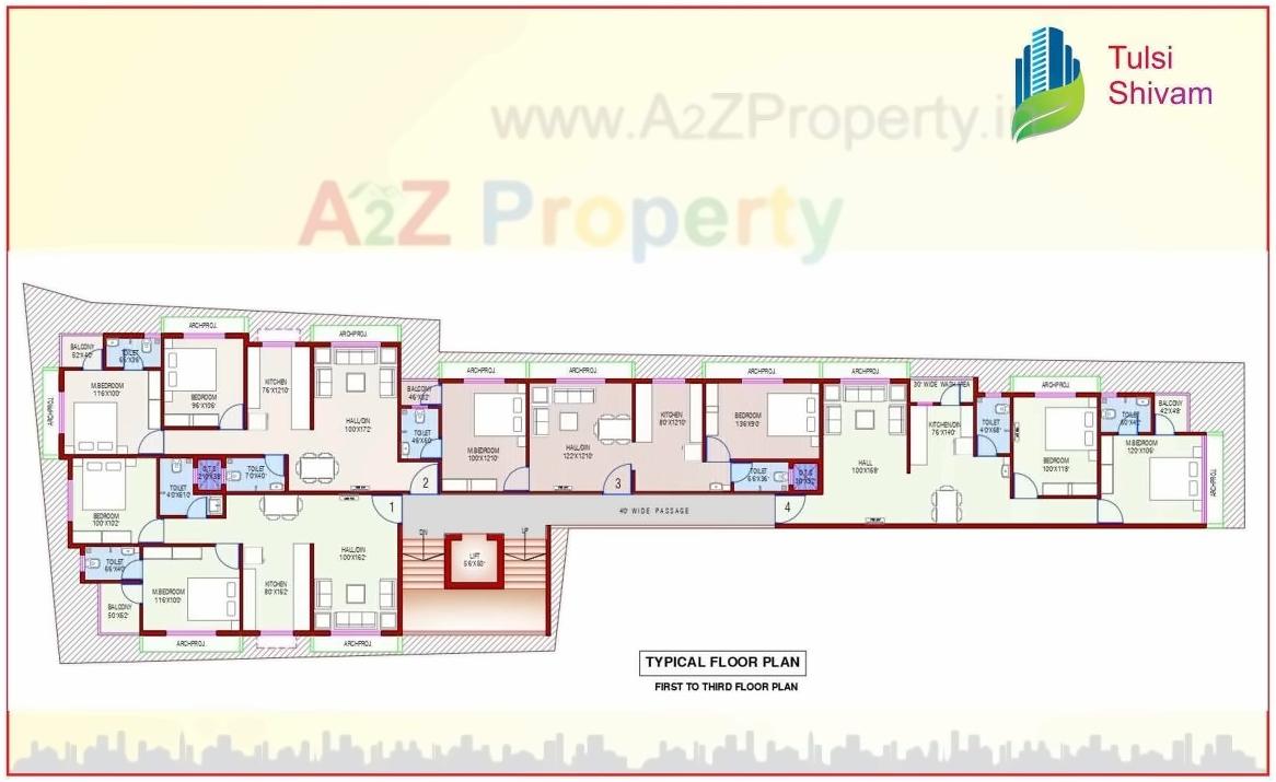 Layout of real estate project Tulsi Shivam located at Vapi, Valsad, Gujarat