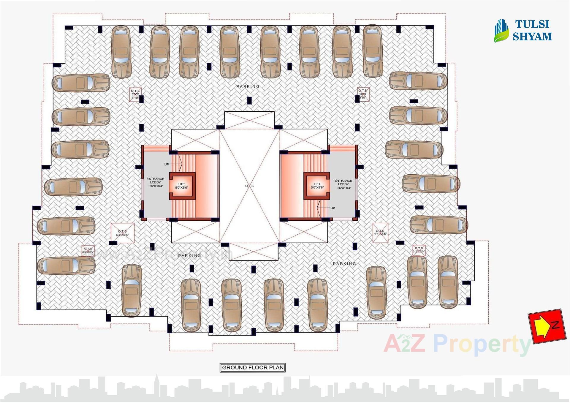 Layout of real estate project Tulsi Shyam located at Vapi, Valsad, Gujarat
