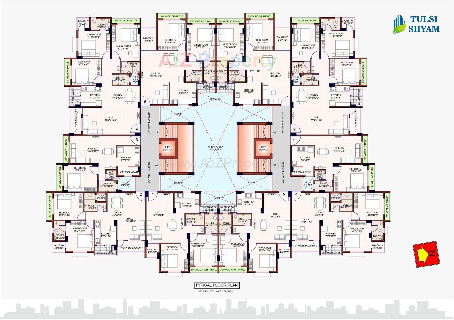 Layout of real estate project Tulsi Shyam located at Vapi, Valsad, Gujarat