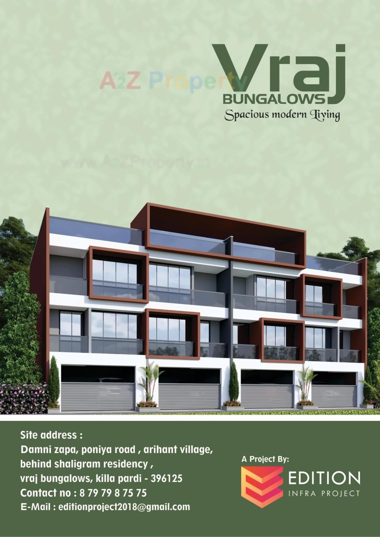 3D Elevation of real estate project Vraj Bunglows located at Pardi, Valsad, Gujarat