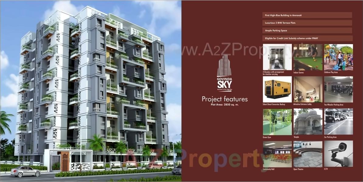 3D Elevation of real estate project Govinda Sky located at Amravati-m-corp, Amravati, Maharashtra