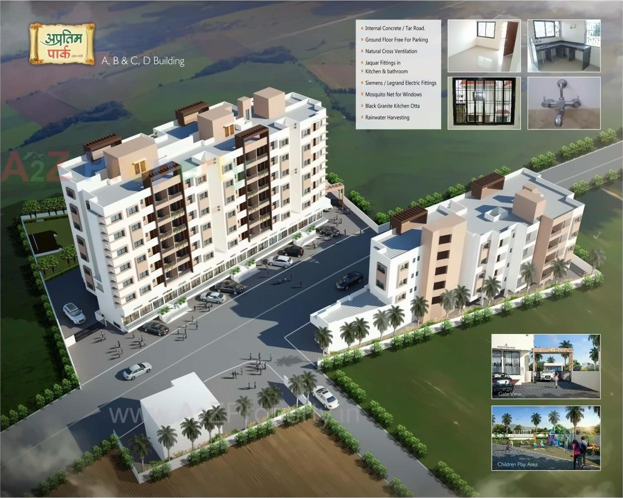 3D Elevation of real estate project Apratim Park Uttam Nagari located at Aurangabad-m-corp, Aurangabad, Maharashtra