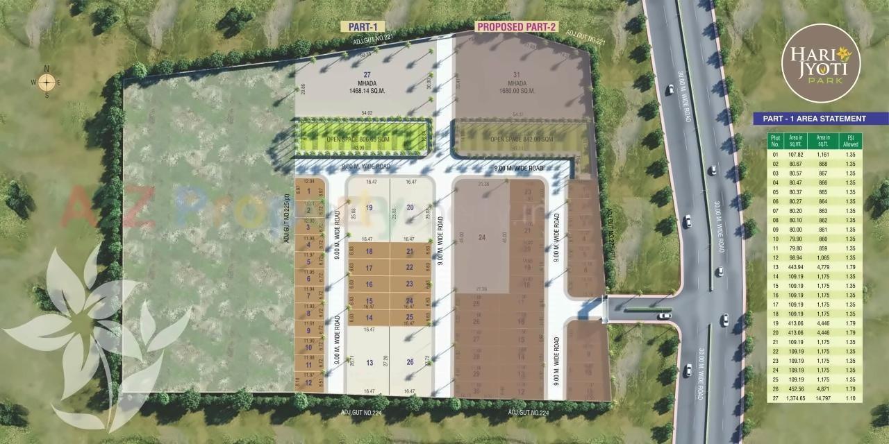 Layout of real estate project Hari Jyoti Park (part   I) located at Aurangabad-m-corp, Aurangabad, Maharashtra