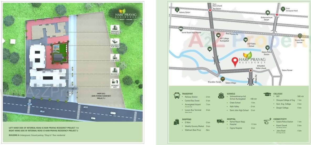 Layout of real estate project Hari Prayag Residency Project located at Satara-ct, Aurangabad, Maharashtra