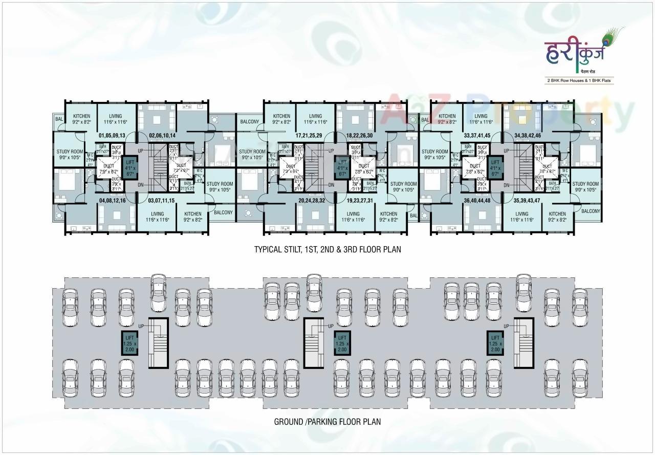 Layout of real estate project Harikunj located at Farola, Aurangabad, Maharashtra