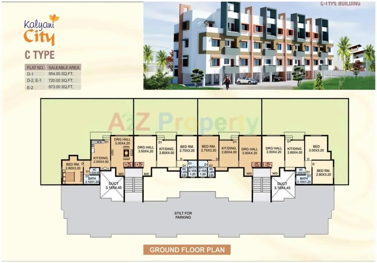 Layout of real estate project Kalyani City located at Aurangabad-m-corp, Aurangabad, Maharashtra