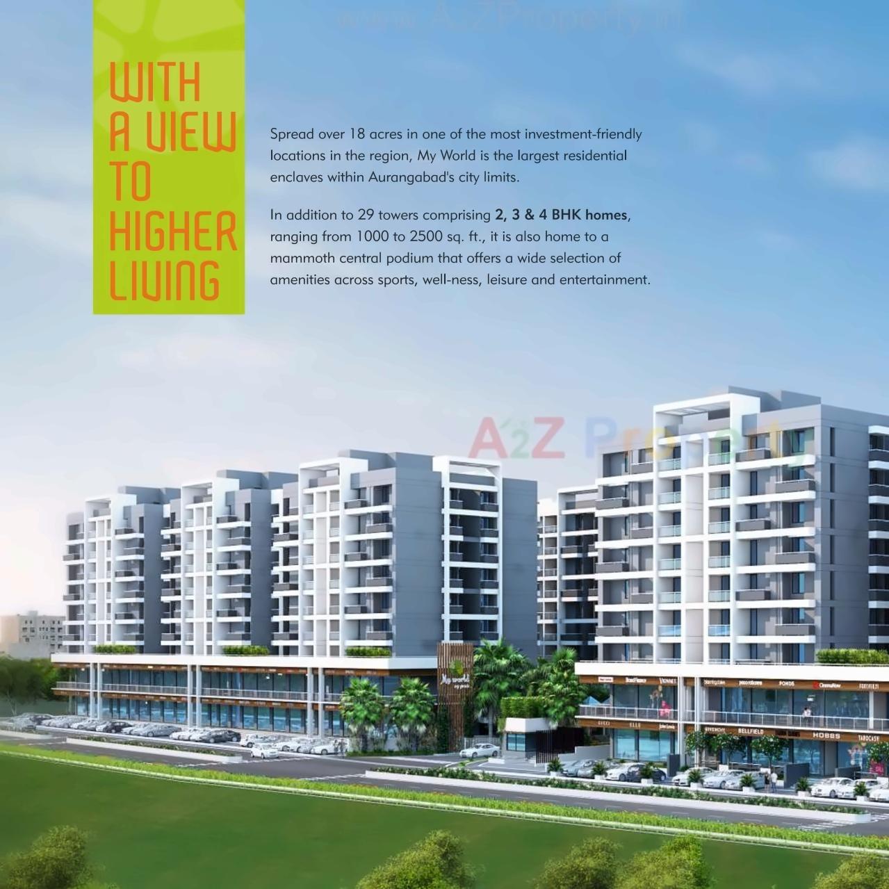 3D Elevation of real estate project My World located at Aurangabad-m-corp, Aurangabad, Maharashtra