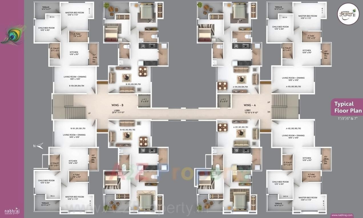 Layout of real estate project Nabhraj Nandanvan located at Aurangabad-m-corp, Aurangabad, Maharashtra