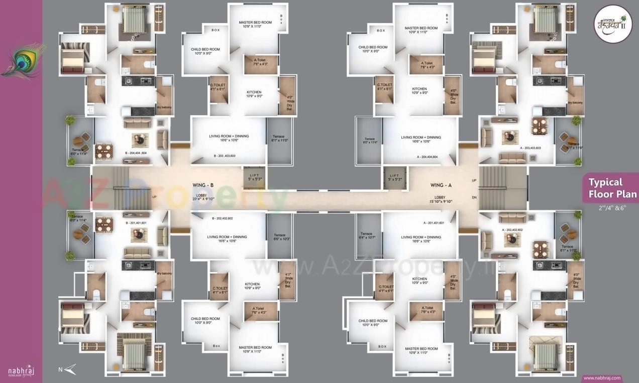 Layout of real estate project Nabhraj Nandanvan located at Aurangabad-m-corp, Aurangabad, Maharashtra