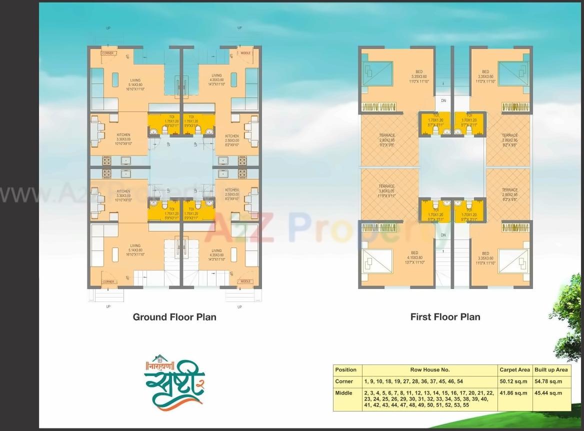 Layout of real estate project Narayan Srushti located at Shendraban, Aurangabad, Maharashtra