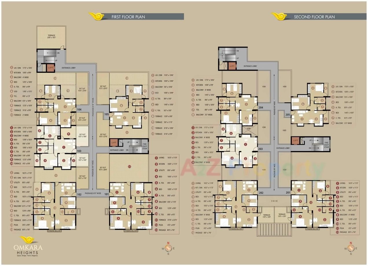 Layout of real estate project Omkara Heights located at Aurangabad-cb, Aurangabad, Maharashtra