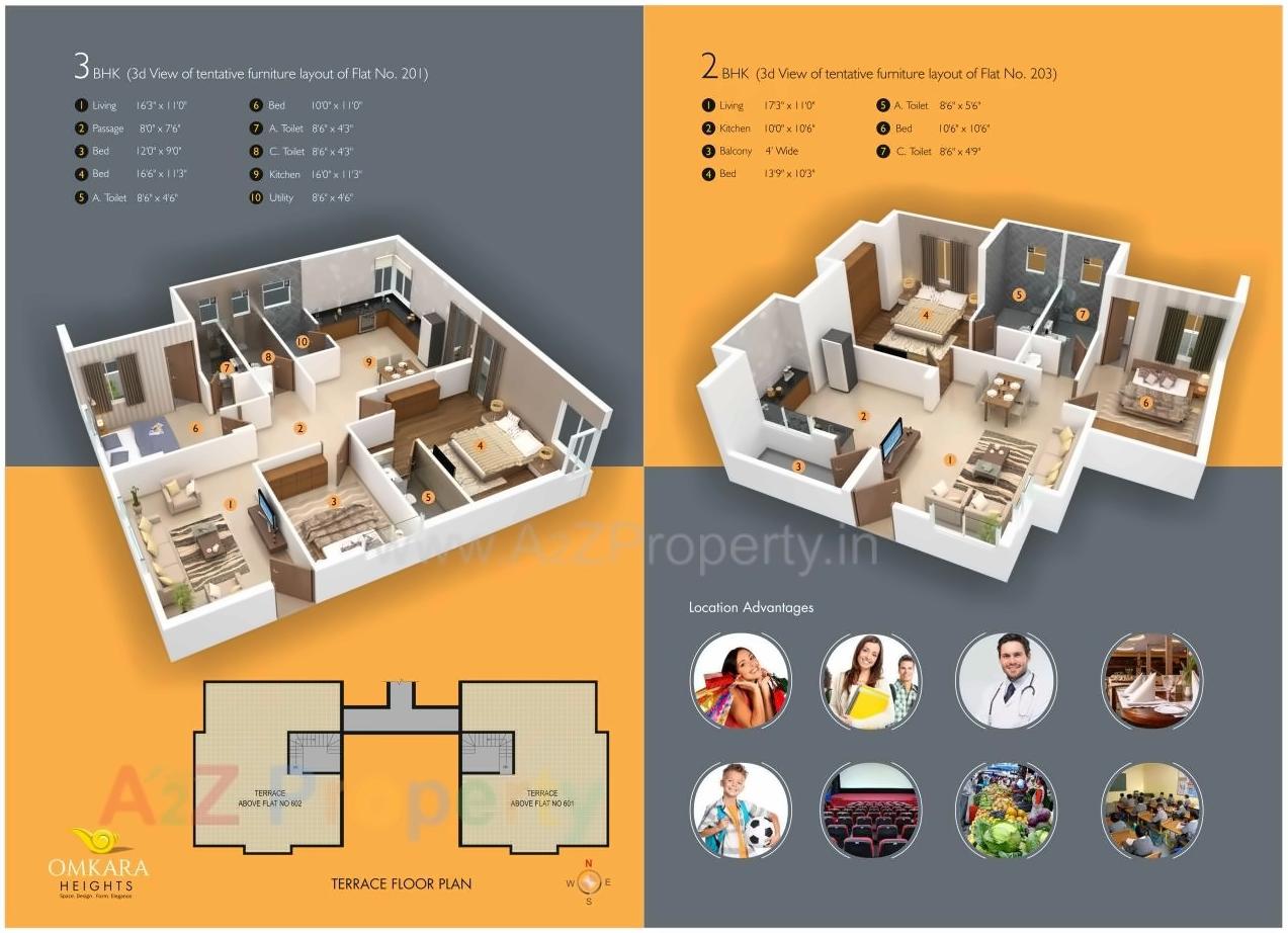 Layout of real estate project Omkara Heights located at Aurangabad-cb, Aurangabad, Maharashtra