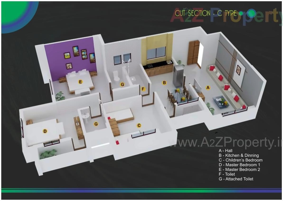 Layout of real estate project Sara Gokuldham located at Aurangabad-m-corp, Aurangabad, Maharashtra