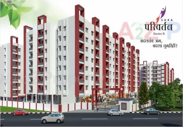 3D Elevation of real estate project Sara Parivartan   Sector E located at Sawangi, Aurangabad, Maharashtra