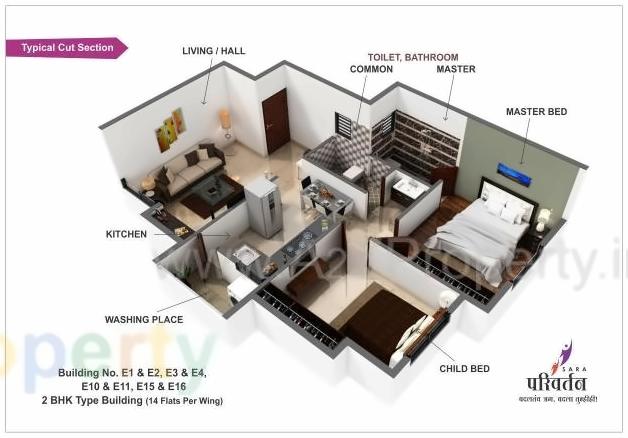 Layout of real estate project Sara Parivartan   Sector E located at Sawangi, Aurangabad, Maharashtra